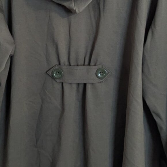 Christain Siriano button front hooded jacket, green, size 1X - Picture 4 of 6